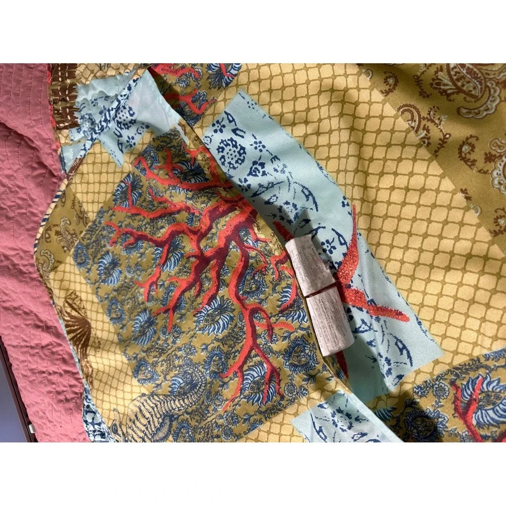 Nautical Beach Quilted Patchwork Accent Pillow sham‎ Coastal Anchor Seahorse